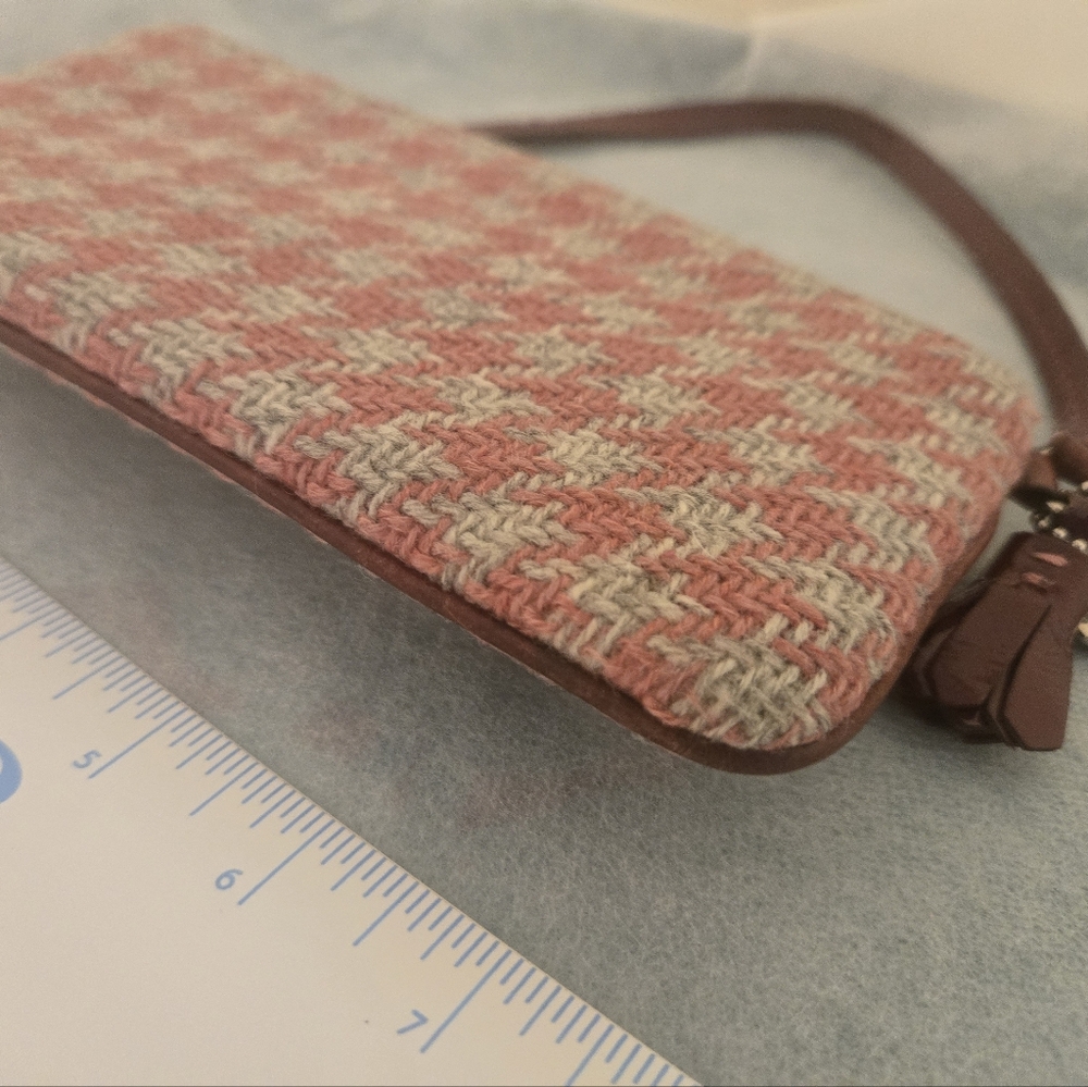 Coach Burgundy and Tweed Wristlet -used - Picture 10 of 16